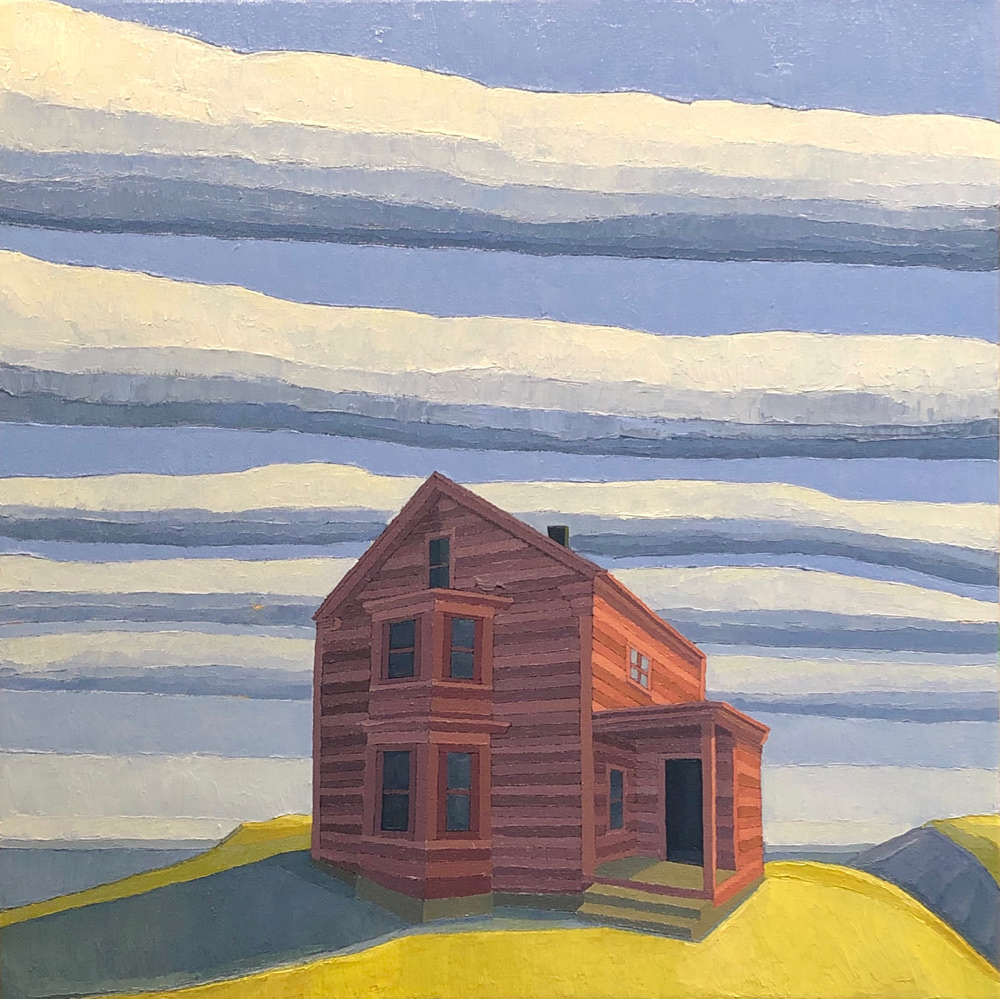 Red Barn with Tubular Clouds 